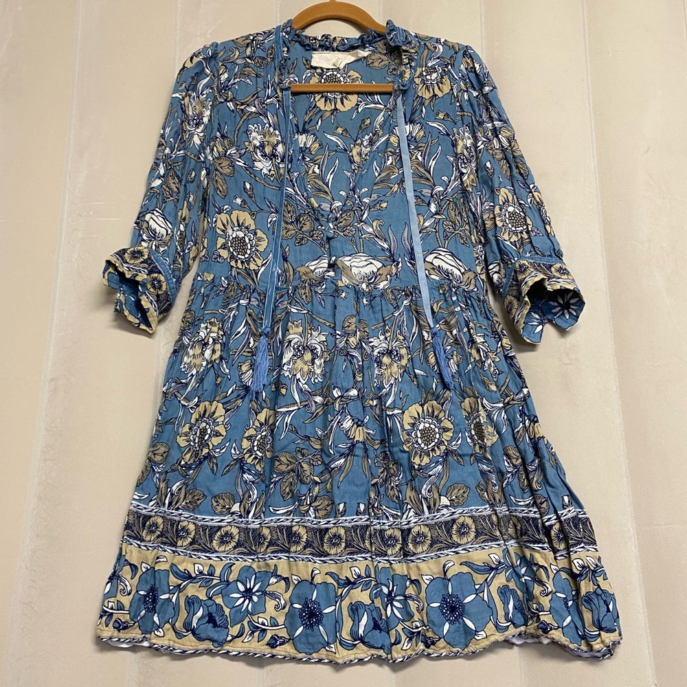 Jen’s Pirate Booty Women’s Dress Small Floral Boho Ruffle Bohemian Prairie